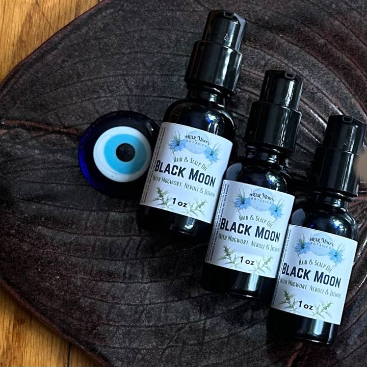 Black Moon Hair & Scalp OIl for wholesale by Bear Moon Botanica