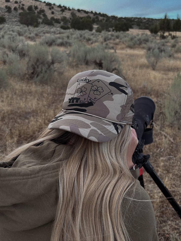 Lucky Camo Foam Trucker Hat for wholesale by Brim + Band