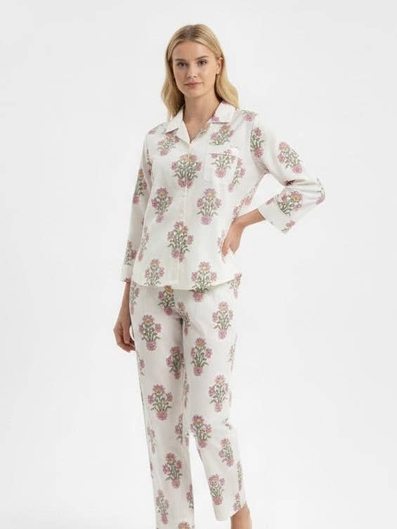 Conjunto de Pijama Longo Gabriella em Aster Real por atacado de NIBI MTK