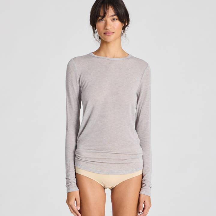 Thyra Wool Top - Light Grey Melange and other Purchase Wholesale samen. Free Returns & Net 60 Terms on Faire trending on Faire.