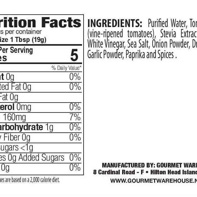 Gourmet Warehouse Brands - Wholesale Ketchup - Gourmet Warehouse Low Sugar Ketchup1