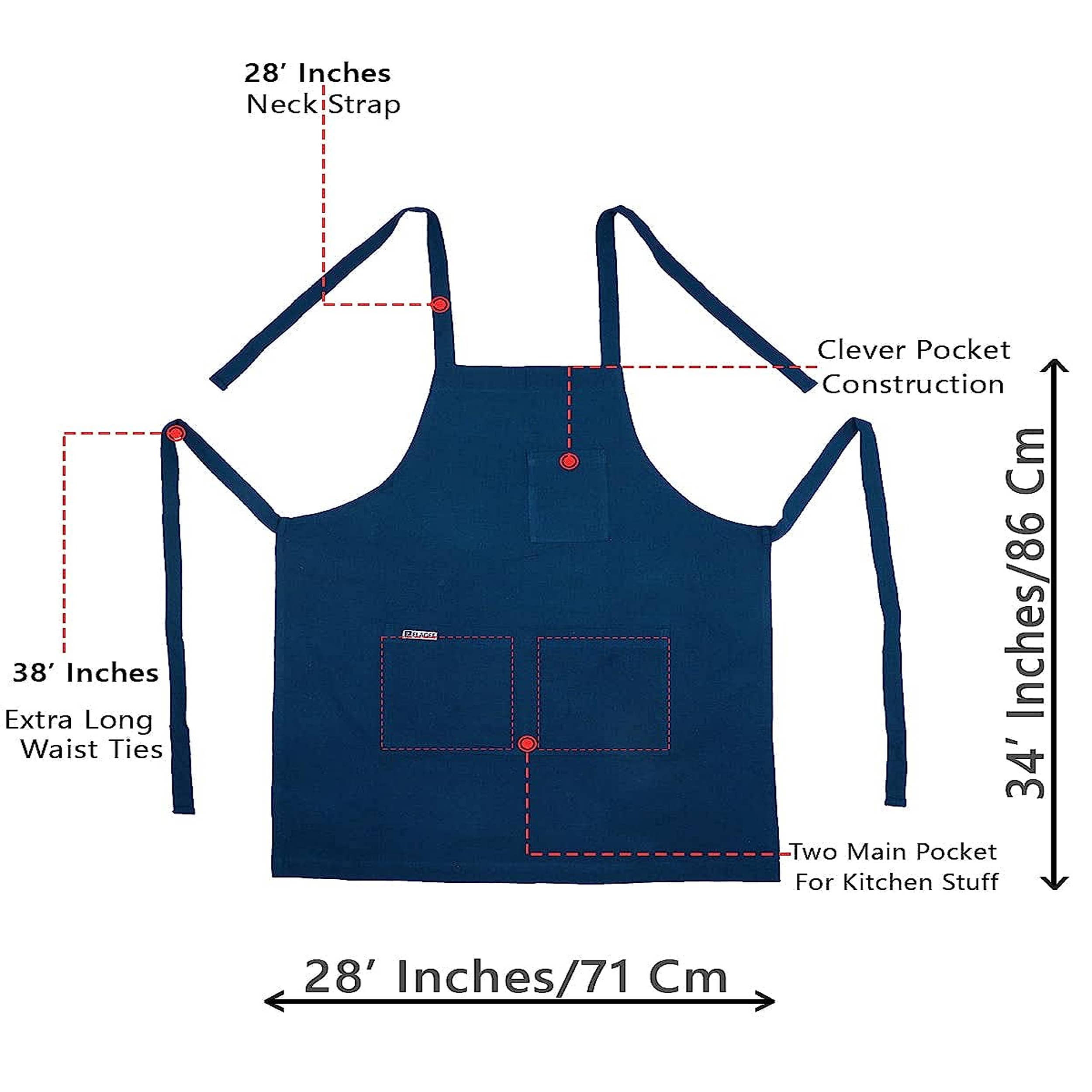 La Bella Monte - Vendita all'ingrosso Grembiuli - Grembiule da cucina in cotone con collo regolabile per decorazioni festive4