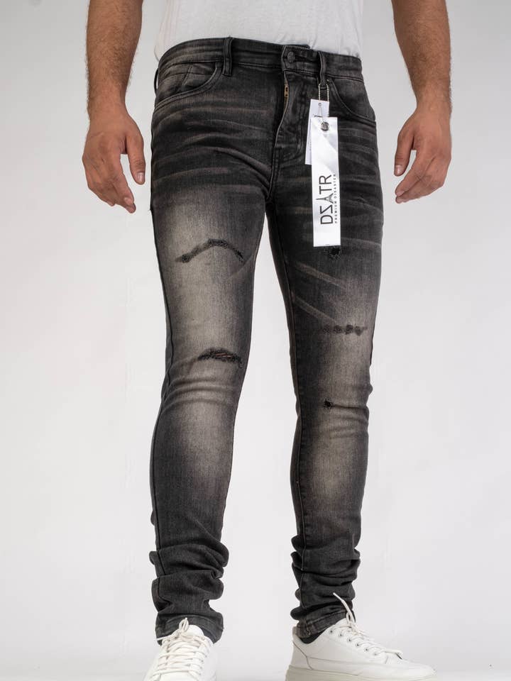 MENS CLASSIC ULTRA STRETCH DENIM - TINT BLACK DZTR-458 for wholesale by Premium Disaster