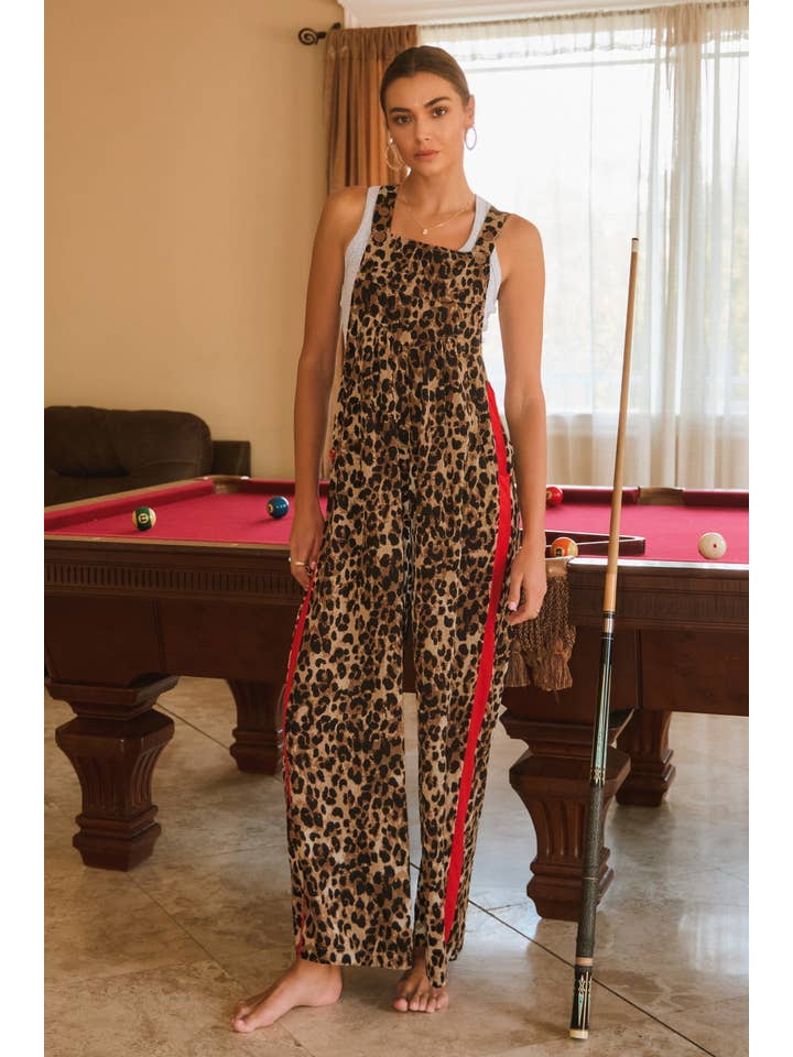 Plus Leopard Printed Overall Jumpsuit for wholesale on Faire