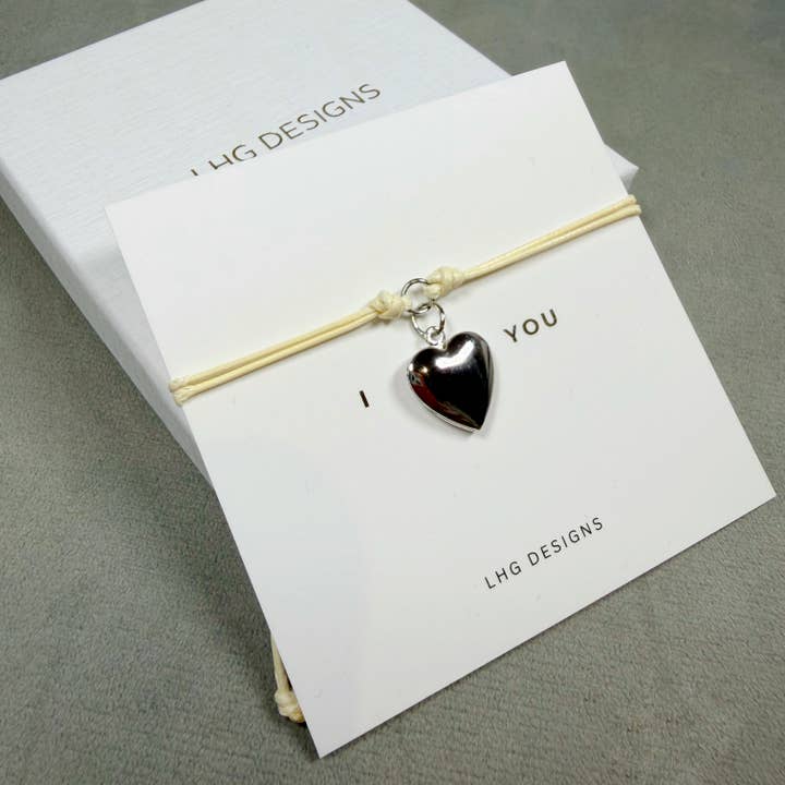 I love you heart locket bracelet Valentines gift for wholesale by LHG Designs