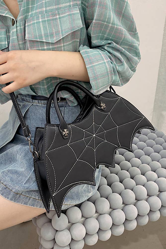 UNISHE - Wholesale Top Handle Bag - Women's - Halloween Bat PU Handbag ZK2206
