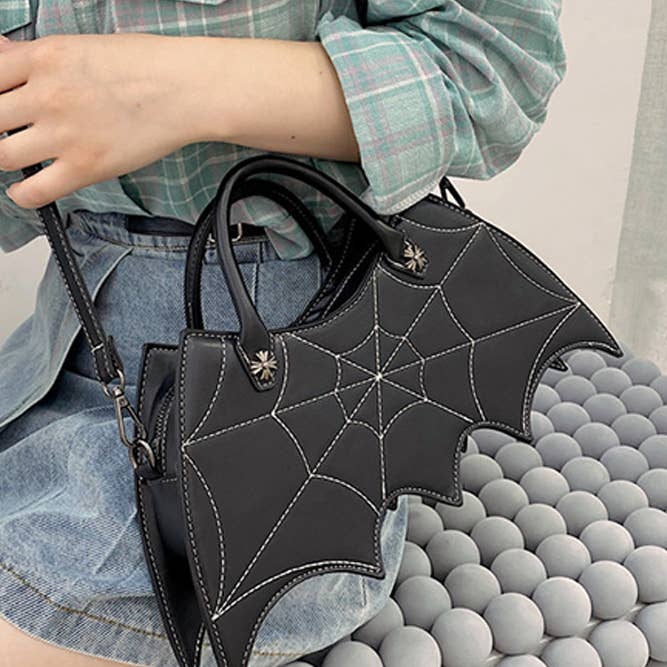 UNISHE - Wholesale Top Handle Bag - Women's - Halloween Bat PU Handbag ZK2206