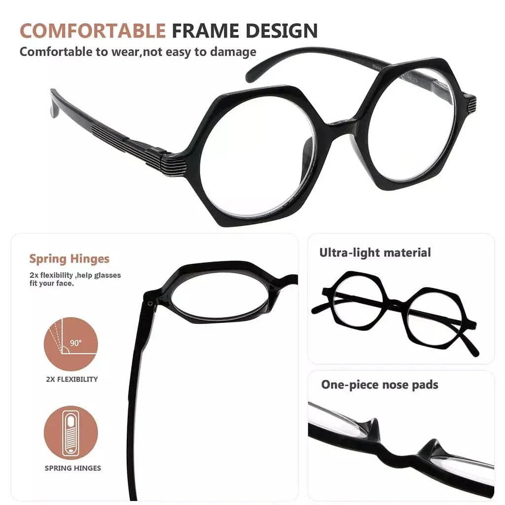 SPARE-SPECS, LLC - Wholesale Eyeglasses - Women's - Small Vintage Polygon Reading Glasses Classic Geometric Readers R20098
