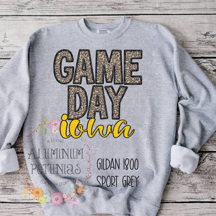 Aluminum Petunias - Wholesale Sweatshirt - Women's - Game Day Faux Embroidery Graphic Tee17