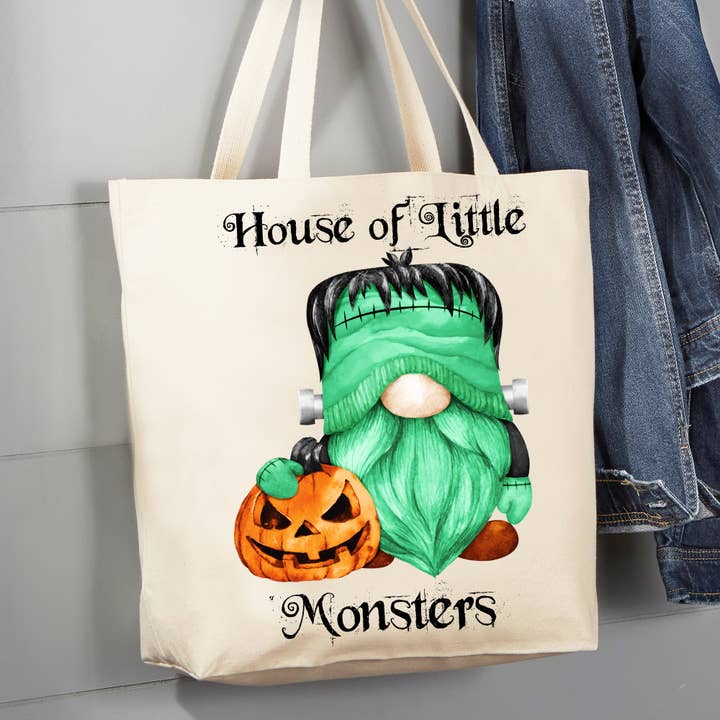 Borsa tote Gnome House of Monsters Halloween, in tela, 30,5 ml per la vendita all'ingrosso da parte di Avery Lane Gifts