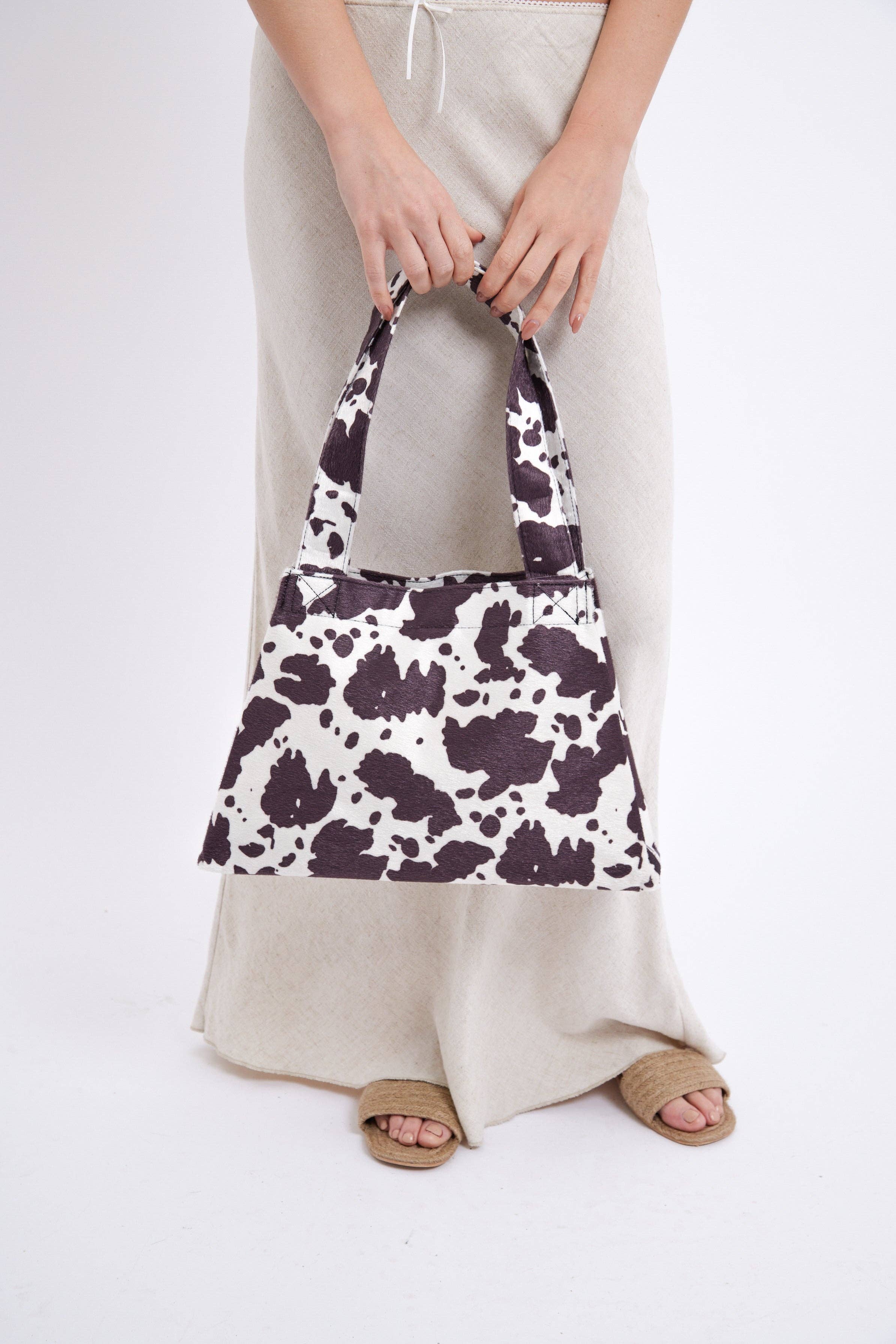 Impresión de vaca Bolso de hombro de piel sintética con estampado de vaca, estilo tapered de venta al por mayor en Faire3