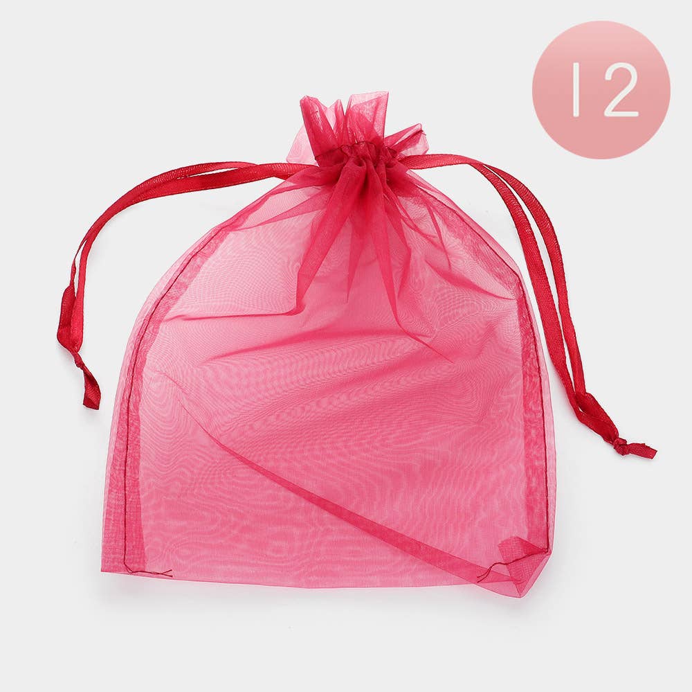 Sensibling Corp. - Wholesale Gift Bag - 12PCS - 6.75 X 9.5 Ribbon Organza Gift Bags
30