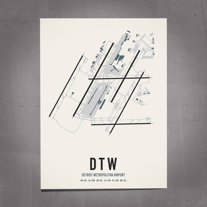 Kort - Detroit Metropolitan Lufthavn for engroshandel hos Mr City Printing