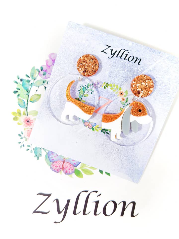 Ohrhänger aus Sterlingsilber mit Dackelmotiv für den Großhandel von Zyllion