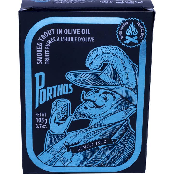 Porthos Smoked Trout in Olive Oil for wholesale by International Loft
