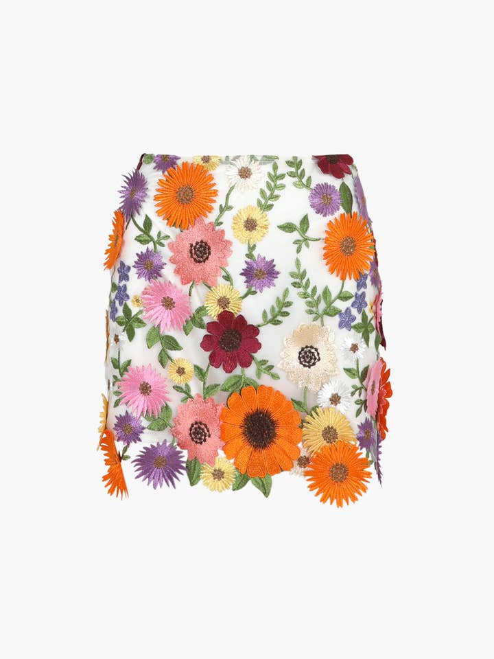 Tina 3D Multi Floral Skirt for wholesale by Adelyn Rae