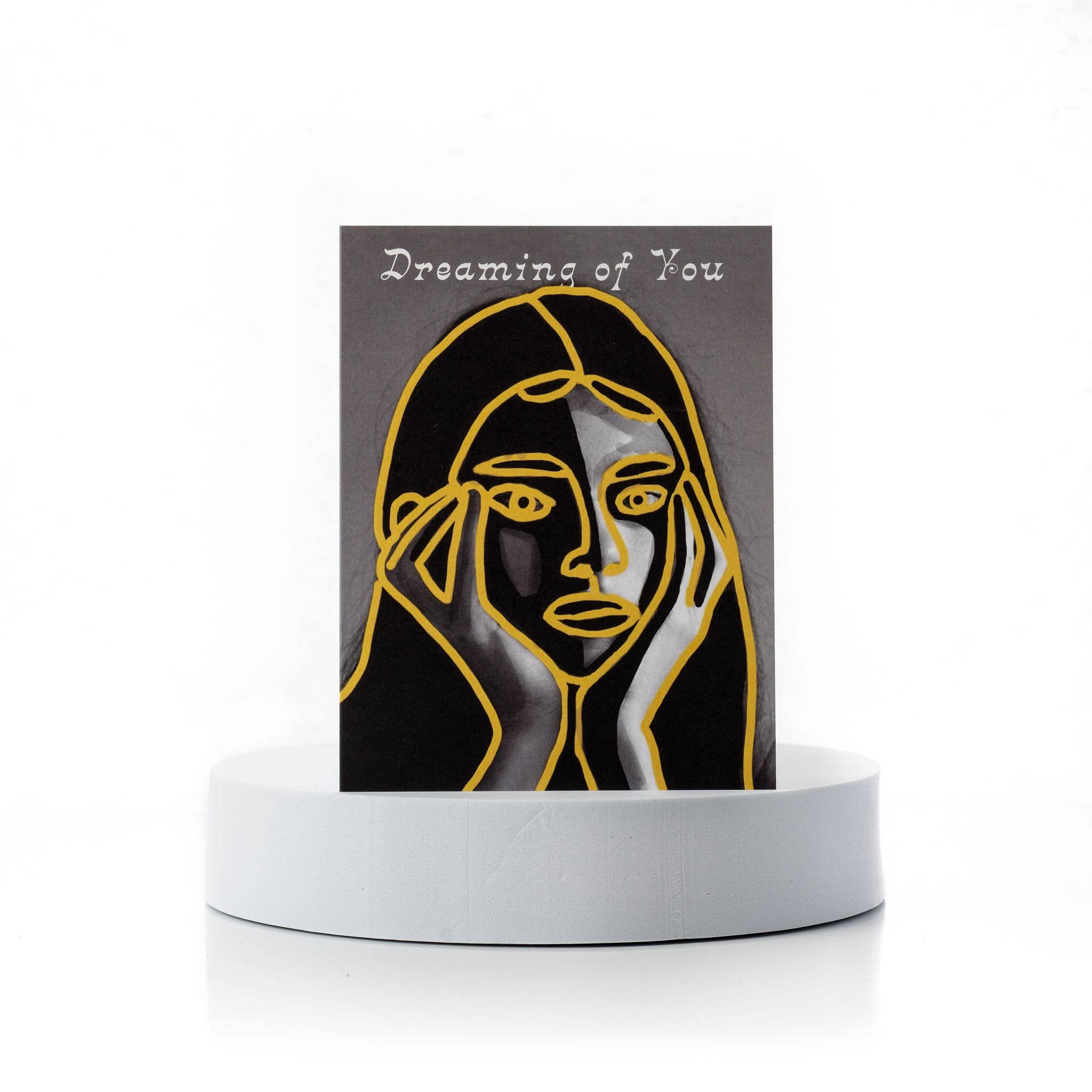 Carla Cards – Cartão de amor por atacado – Sonhando Contigo / Cartão de Arte Único Pensando em Ti Menina Artística1