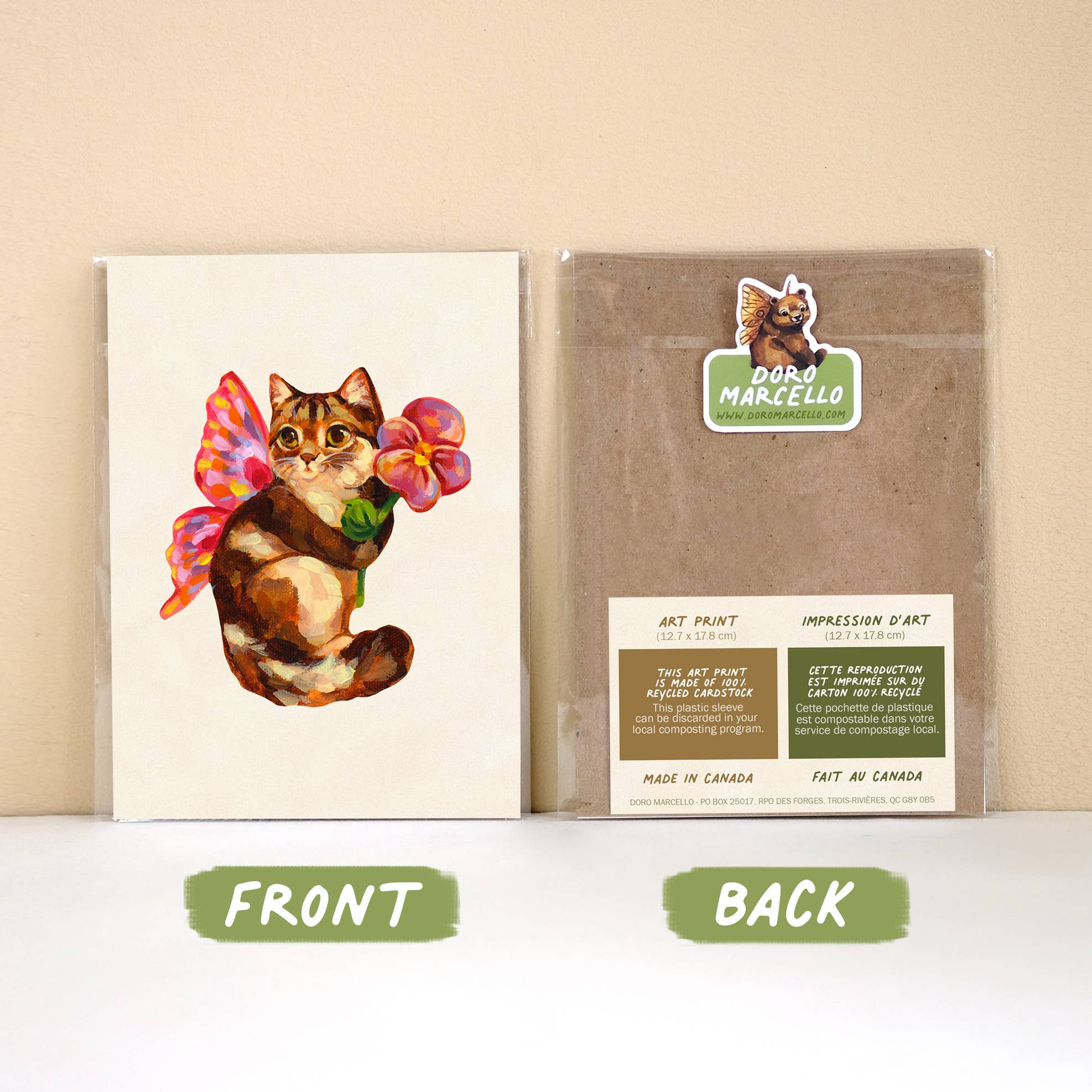 Doro Marcello - Wholesale Art Print - Fairy Cat Art Print | 5x7'' | Cute Whimsical Animal Wall Art3