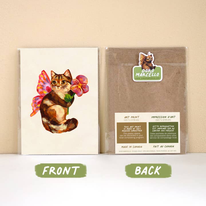 Doro Marcello - Wholesale Art Print - Fairy Cat Art Print | 5x7'' | Cute Whimsical Animal Wall Art3