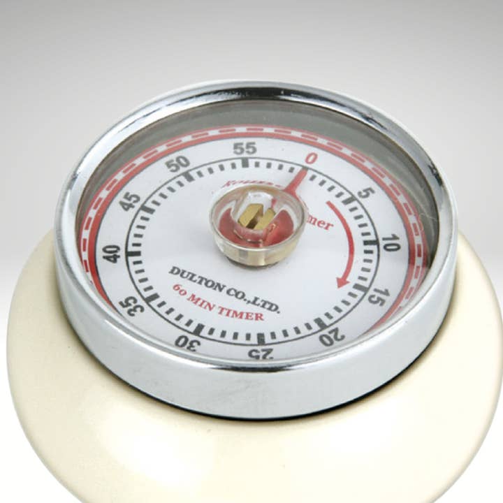 "Retro" Kitchen Timer, Cream, 2.75” x 1.25" for wholesale by Frieling USA