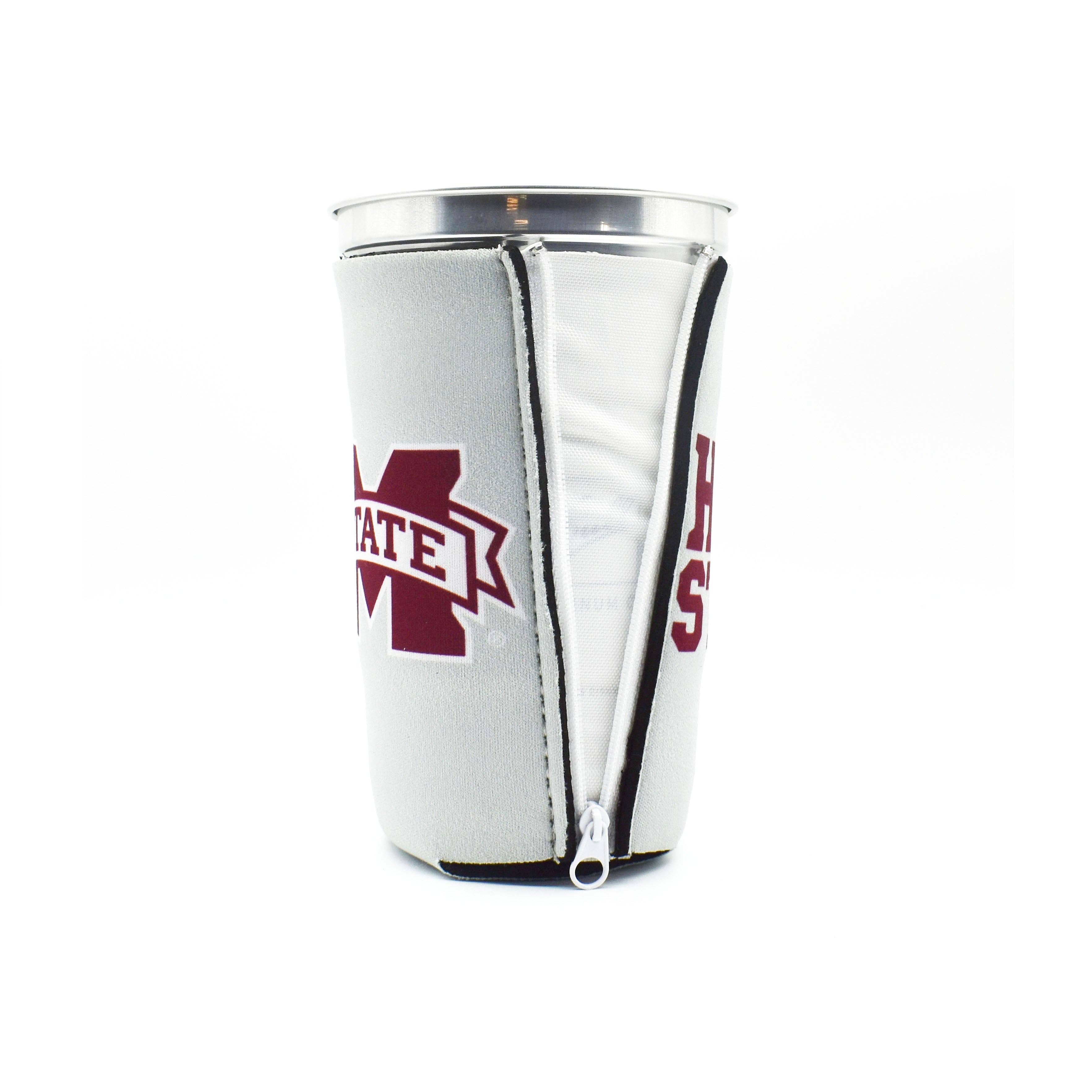 ZipSip – Großhandel Getränkemanschetten & -Koozies – Mississippi State University Hail State - Hellgrau4