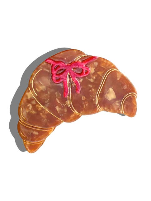 Pince à cheveux en forme de croissant avec nœud peint à la main | Écologique pour la vente par Solar Eclipse