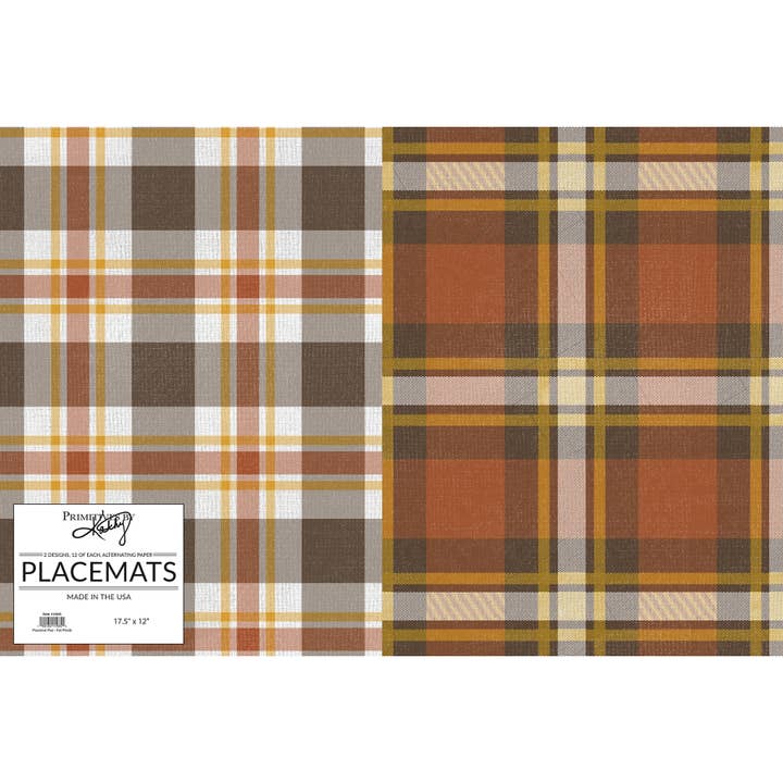 Primitives by Kathy - Wholesale Disposable Placemat - Fall Plaids Paper Placemat Pad