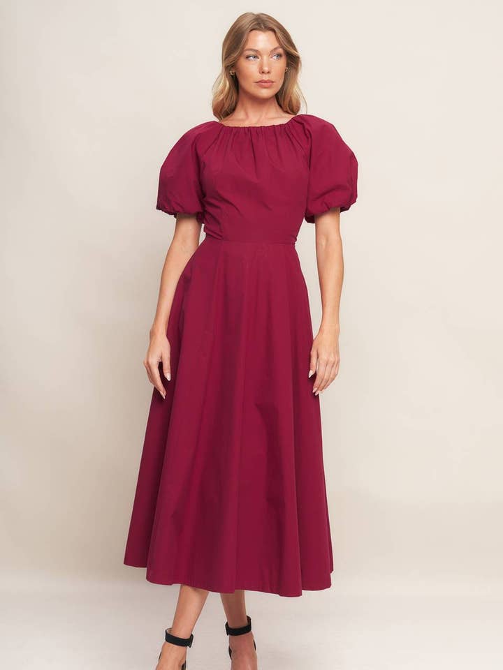 Ein solides gewebtes Midikleid - ID22626 für den Großhandel von FLYING TOMATO