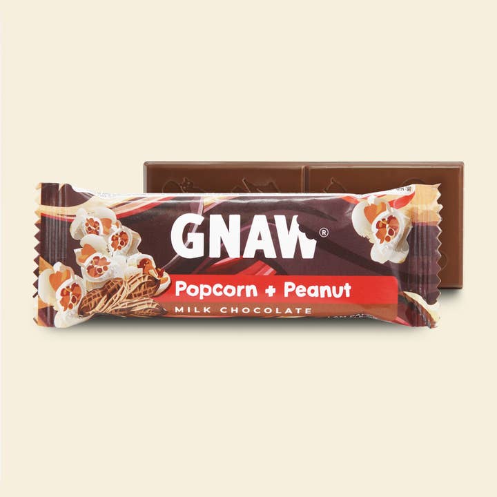 Popcorn + Peanut - Milk Chocolate Snack Bar for wholesale by GNAW Chocolate