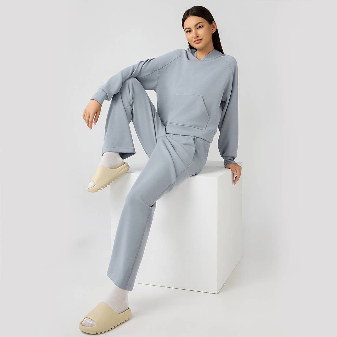 Sodalemon – wholesale Hoodie – Women's – Women Fitness Outdoor Loose With Pocket Casual Sport Hoodie4