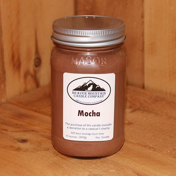 Bougie de soja Moka pour la vente par Beaver Mountain Candle Company