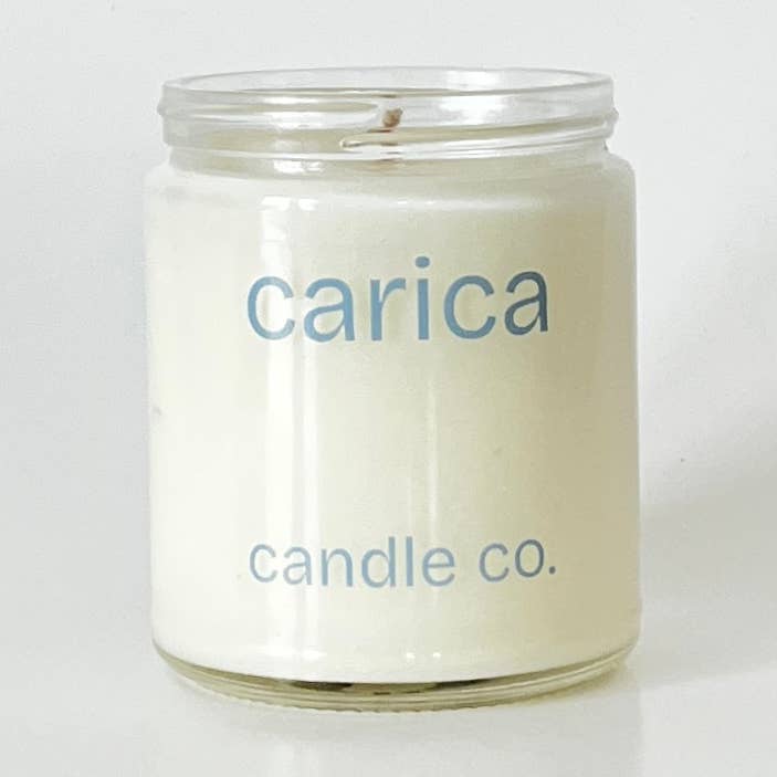 Bougie en cire de soja coulée à la main - Cachemire | 8oz | Écologique pour la vente par Carica Candle Company