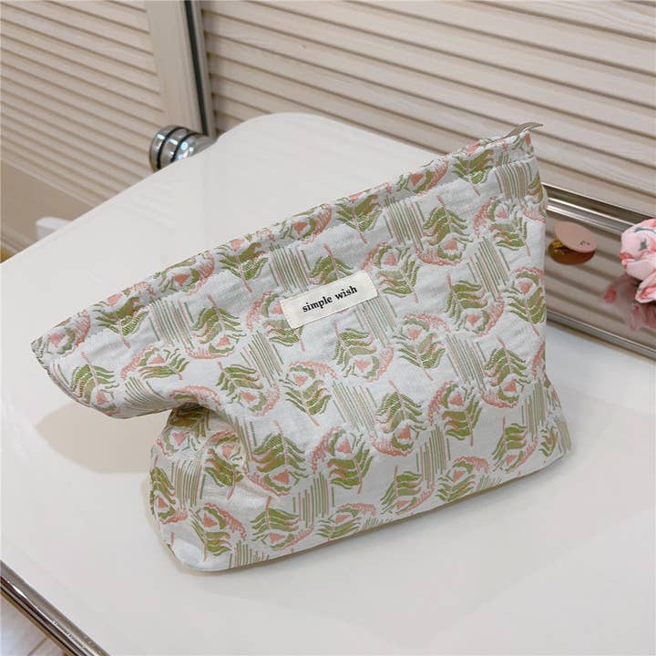 VividLux - Wholesale Makeup/Cosmetic Bag - Fresh Jacquard Travel Cosmetic Bag4