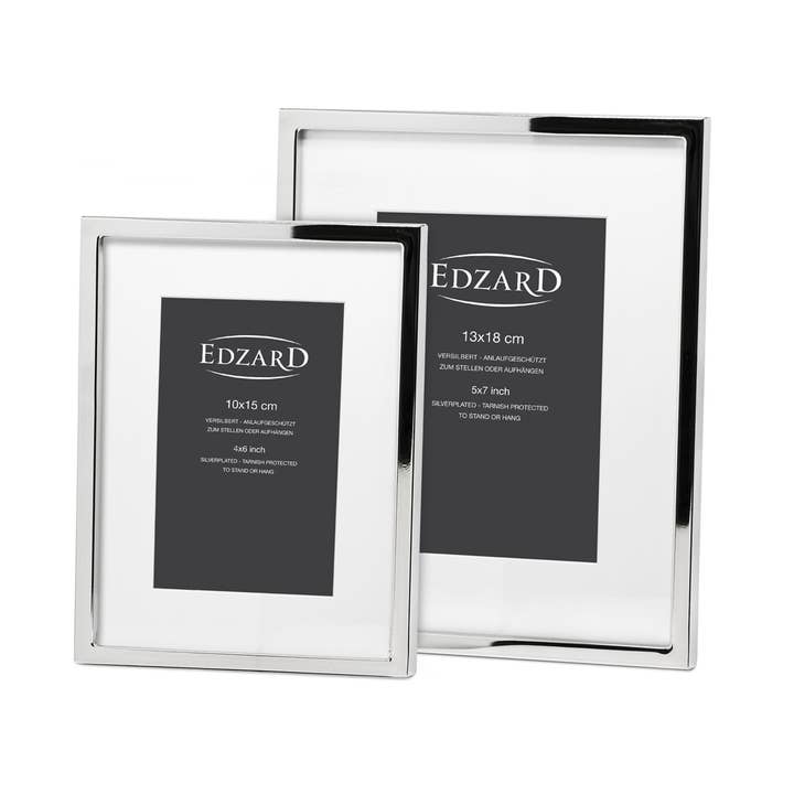 EDZARD - Wholesale Picture Frame - Photo Frame Rivoli for Photo 13 x 18 cm, silver-plated2