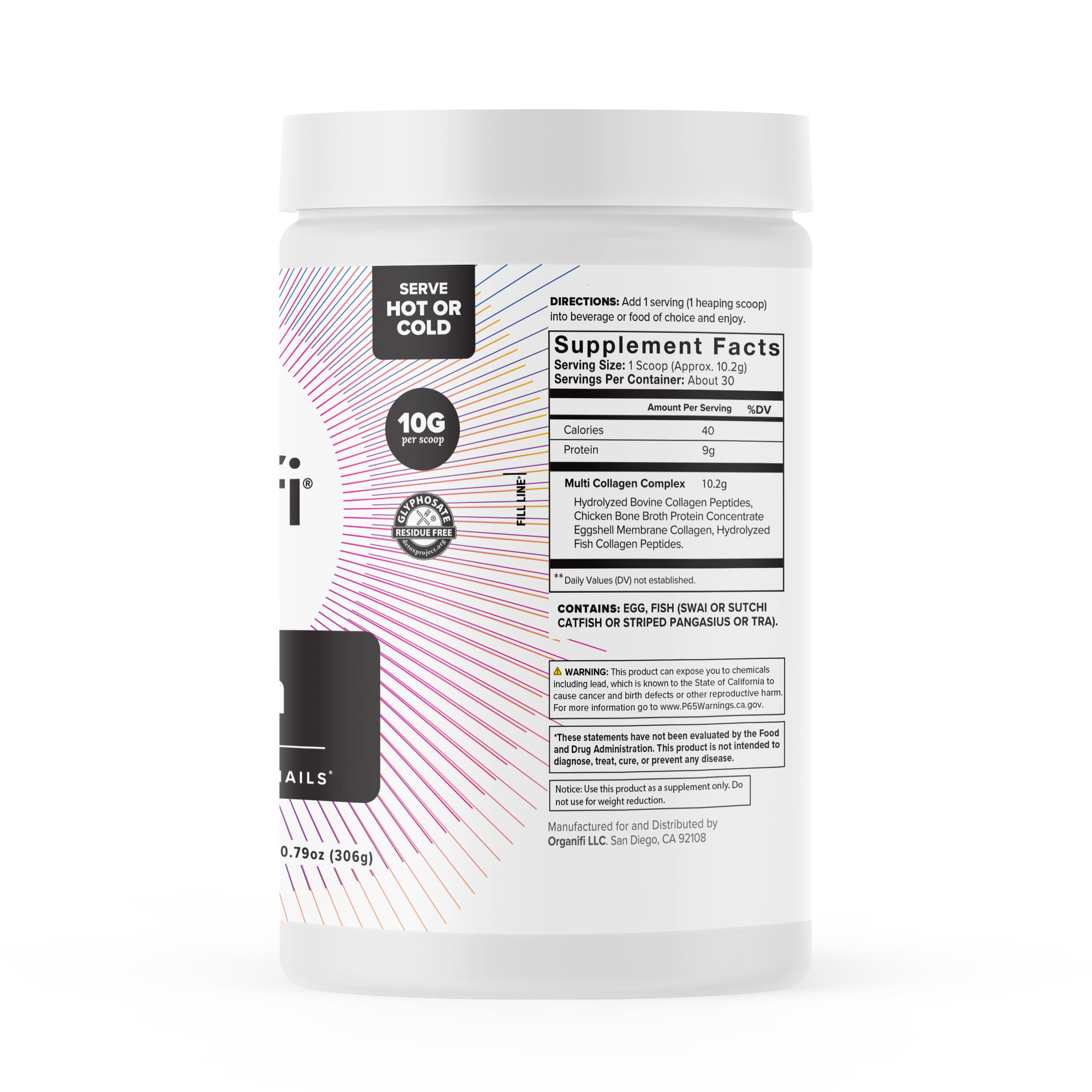 Organifi - Wholesale Proteïne/superfoodpoeder - Collageen - 5 types uit 4 bronnen, vrij van glyfosaatresten1