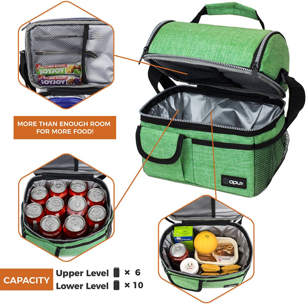 OPUX - Wholesale Lunch Bag/Box - Two-Sided Double Deck Insulated Lunch Box - 16 Cans41