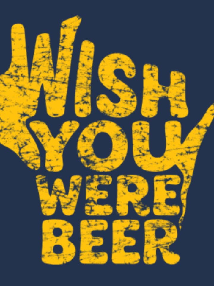 Wish You Were Beer Tshirt for wholesale by Flags Over Wisconsin