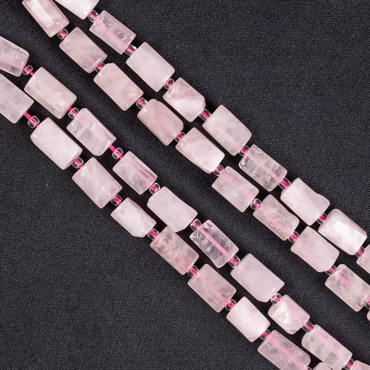 Soothing Crystals Beads - Wholesale Beads - Gemstone Pipe Beads | Rose Quartz | Crystal Tube Beads1