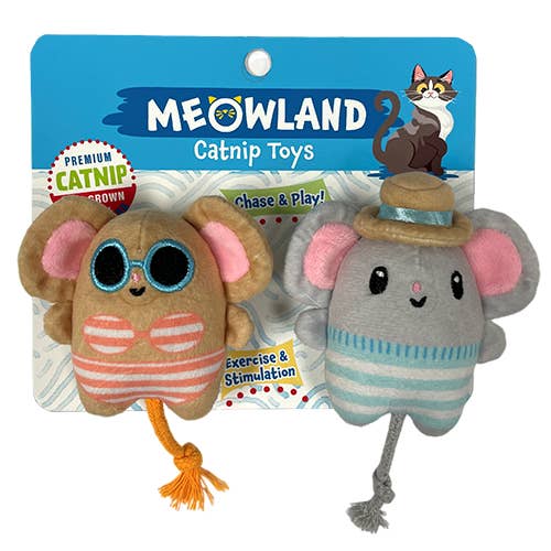 Meowland Strandmus Kattmynta Kattleksak 2-pack för wholesale av Caitec Inc