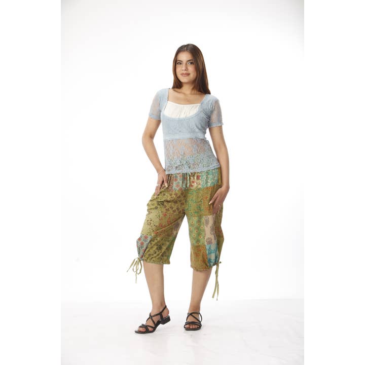 Assorted Cotton Patchwork ¾ "Summer At The Beach" Pants for wholesale on Faire2