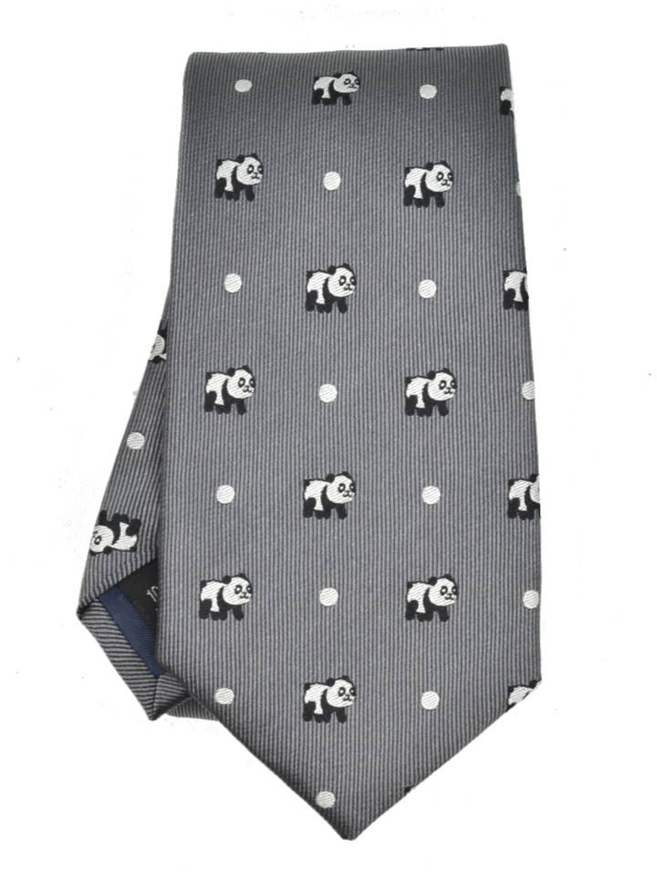 Gray Panda Tie for wholesale by Curated Basics