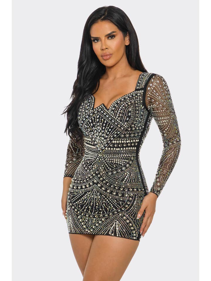 BANJUL - Wholesale Dress - Women's - BCCDS72256 & WIDE-STRAP RHINESTONE MINI DRESS2