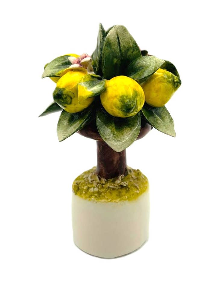 Citrontræ i keramik - P100/2 - H11cm Made In Italy for engroshandel hos LUEM ART ceramiche e porcellane di Capodimonte Made In Italy
