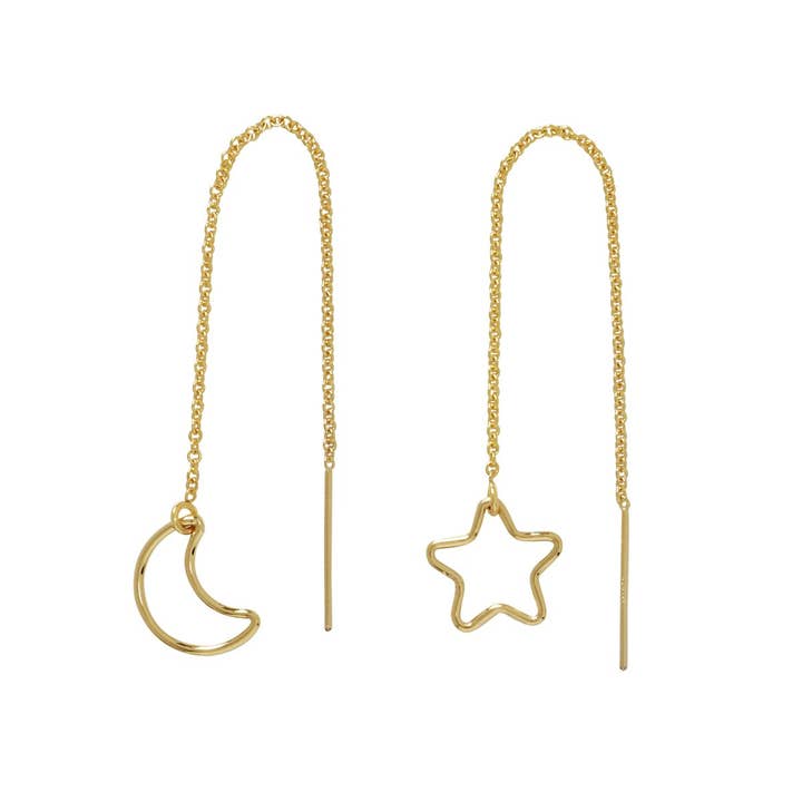Star / Moon Ear Threaders for wholesale by Ofina Jewelry