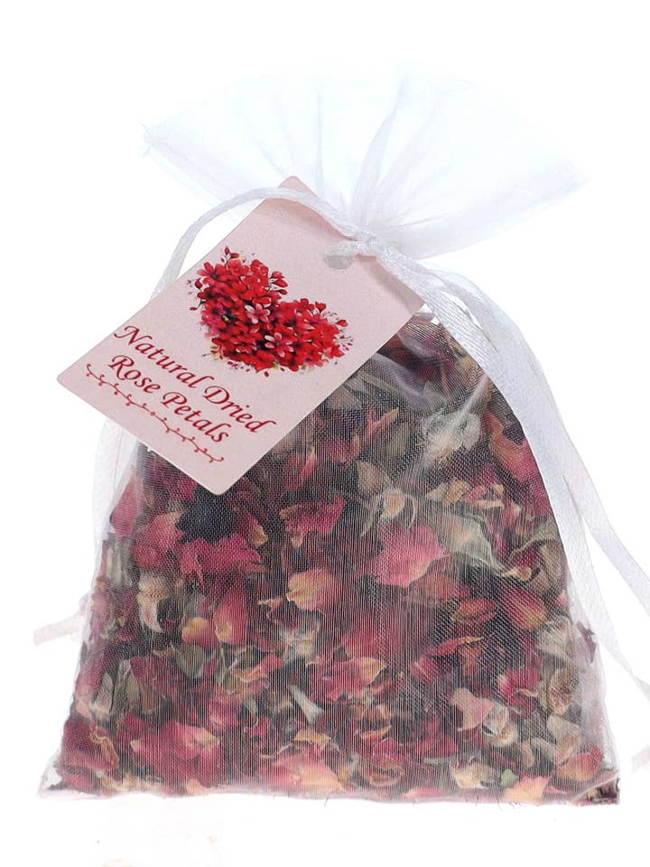 Natural Dried Rose Petals Bag, Seasonal, Valentines Day for wholesale by Your Home