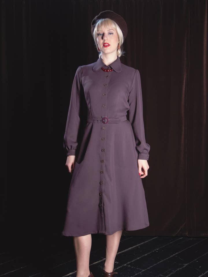 Lauren, long-sleeved 40s blouse dress for wholesale by Gabriele Sabe