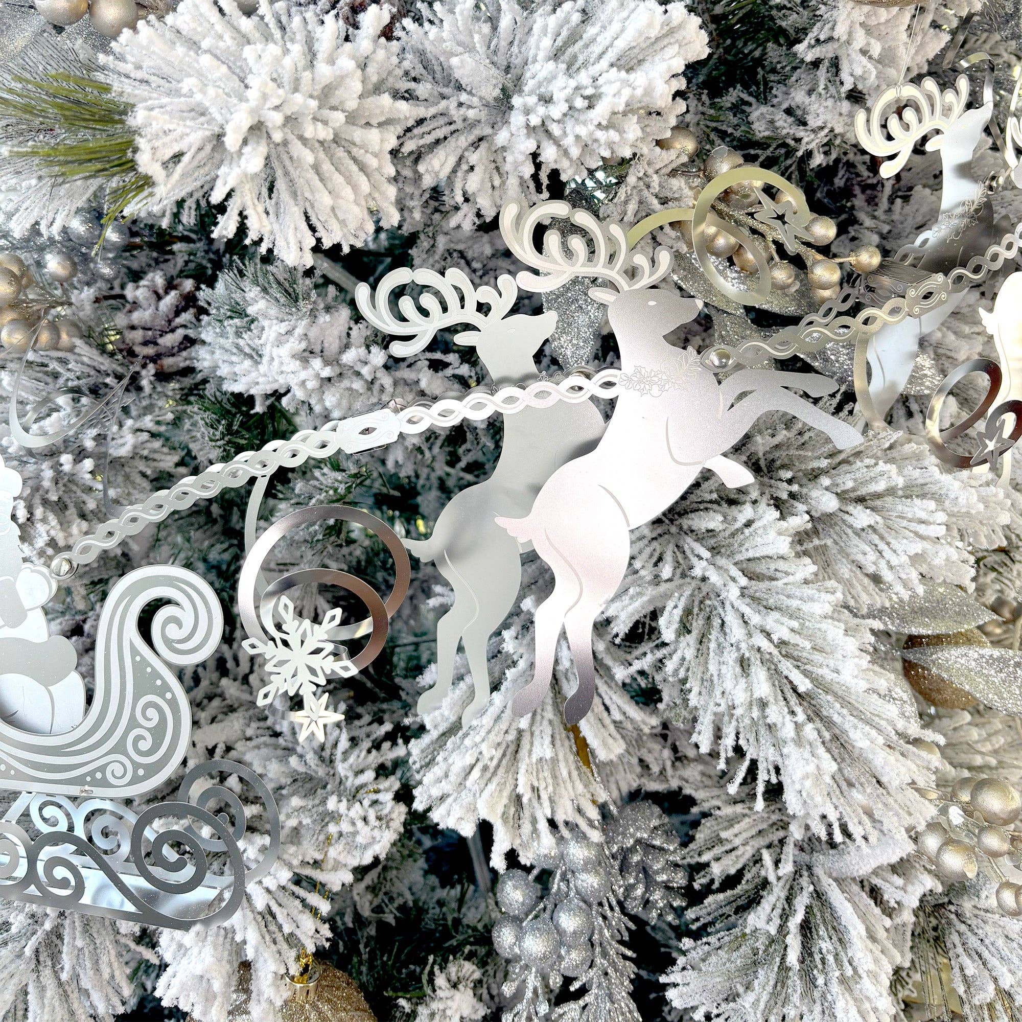 Inspired Indigo - Wholesale Bunting/Garland - Santa and Reindeer Metal Garland6