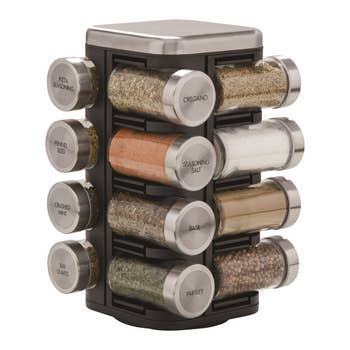 Kamenstein 20 Jar Bamboo Revolving Spice Rack with Premium Spices New Open  Box