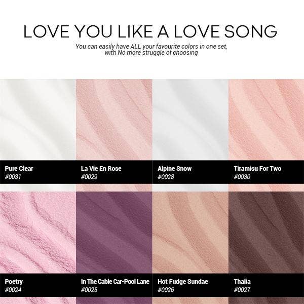 Modelones - Wholesale Nail Polish Set - Love You Like A Love Song - 8Pcs Acrylic Powder Set