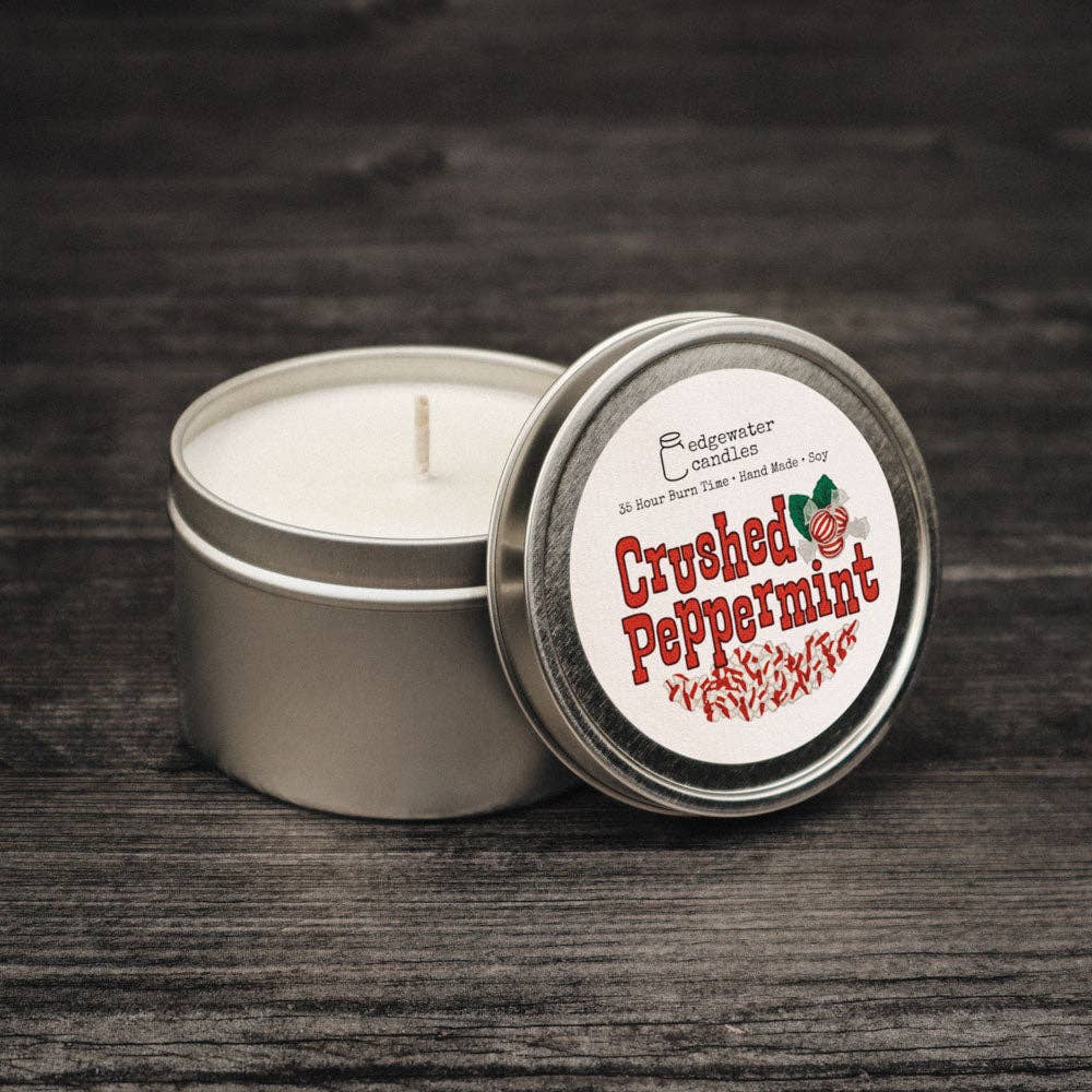 Edgewater Candles - Wholesale Travel Candles - Travel Tin - Crushed Peppermint1